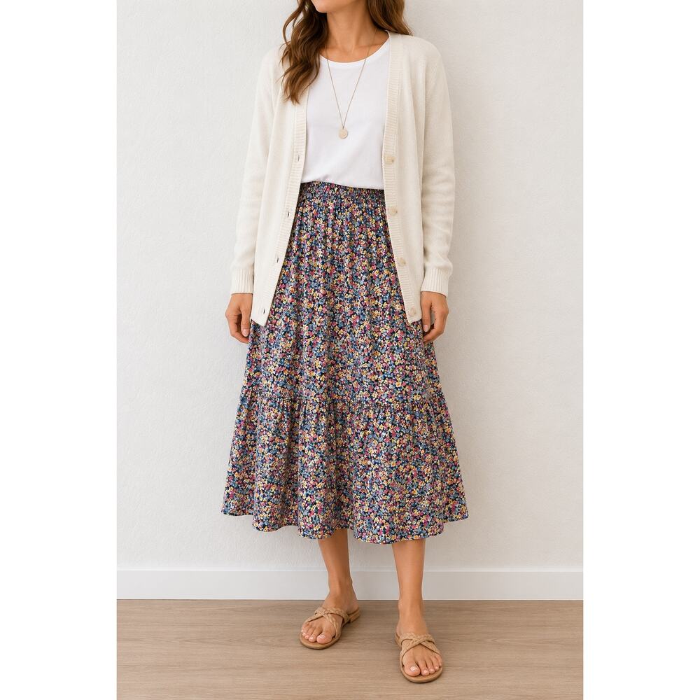 Old Navy Floral Midi Skirt in Multicolor